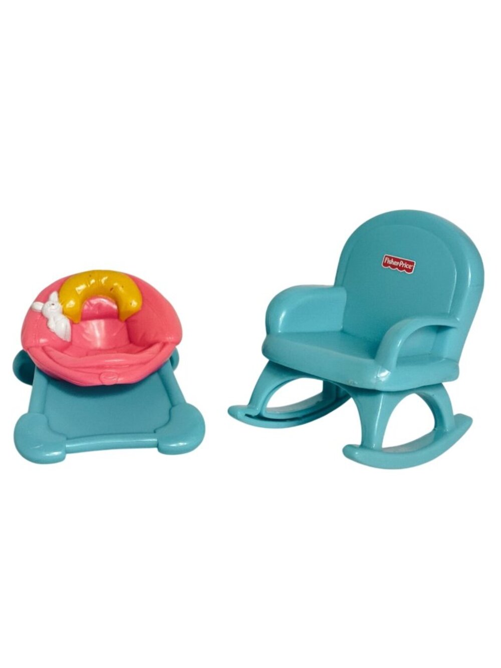 Fisher-Price My First Dollhouse Rocking Chair & Baby Bouncer Set 2005 Vtg 1Q